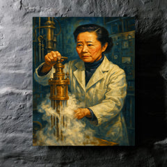 Chien Shiung Wu in the low temperature lab metal print mockup