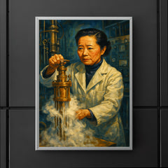Chien Shiung Wu in the low temperature lab poster 5