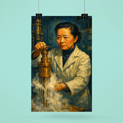 Chien Shiung Wu in the low temperature lab poster 6