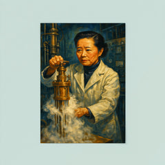 Chien Shiung Wu in the low temperature lab poster 8