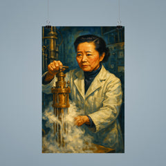 Chien Shiung Wu in the low temperature lab poster 9