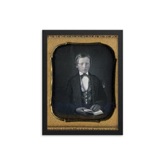 Child Daguerreotype by Unknown Maker framed print on a plain backdrop in size 12"x16".