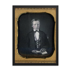 Child Daguerreotype by Unknown Maker framed print on a plain backdrop in size 18"x24".