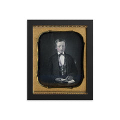 Child Daguerreotype by Unknown Maker framed print on a plain backdrop in size 8"x10".
