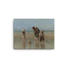 Children of the Sea by Jozef Israels canvas print on a plain backdrop in size 12"x16".