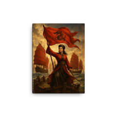 Ching Shih commanding the red flag fleet canvas print on a plain backdrop in size 12"x16".