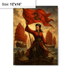 Ching Shih commanding the red flag fleet metal print on a plain backdrop in size 12"x16".