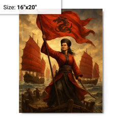 Ching Shih commanding the red flag fleet metal print on a plain backdrop in size 16"x20".