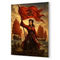 Ching Shih commanding the red flag fleet metal print mockup