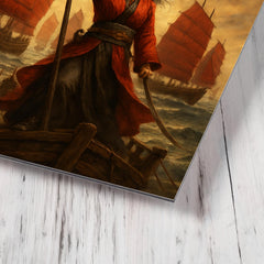 Ching Shih commanding the red flag fleet metal print mockup