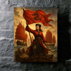 Ching Shih commanding the red flag fleet metal print mockup