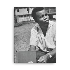 Chinua Achebe canvas print on a plain backdrop in size 18"x24".