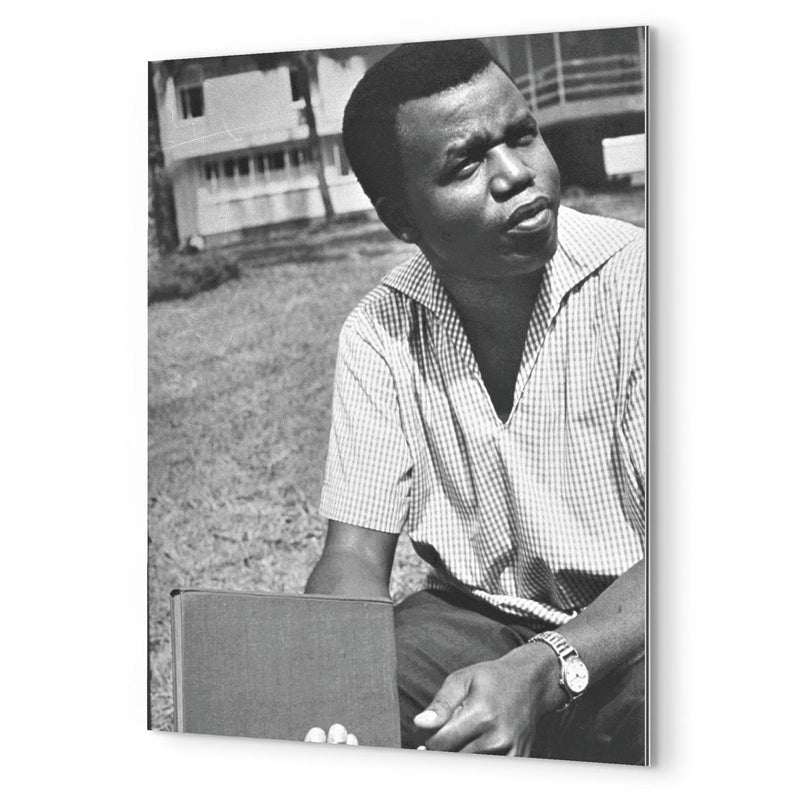 Chinua Achebe metal print mockup