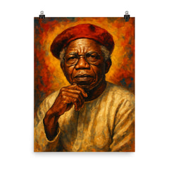 Chinua Achebe poster on a plain backdrop in size 8"x10".