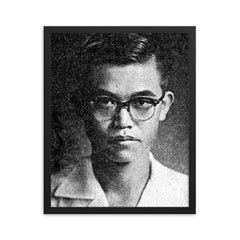 Chit Phumisak framed print on a plain backdrop in size 16"x20".