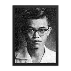 Chit Phumisak framed print on a plain backdrop in size 18"x24".