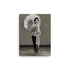 Chitra Dewi canvas print on a plain backdrop in size 12"x16".