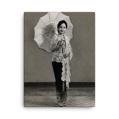 Chitra Dewi canvas print on a plain backdrop in size 18"x24".