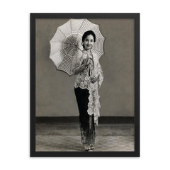 Chitra Dewi framed print on a plain backdrop in size 18"x24".