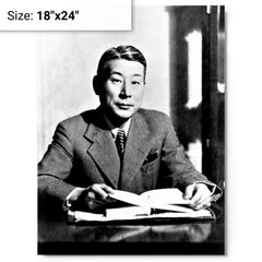 Chiune Sugihara metal print on a plain backdrop in size 18"x24".