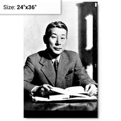 Chiune Sugihara metal print on a plain backdrop in size 24"x36".