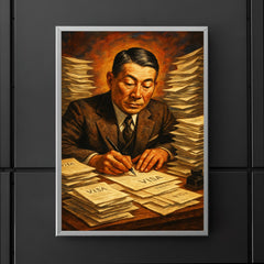 Chiune Sugihara writing visas nonstop poster 5