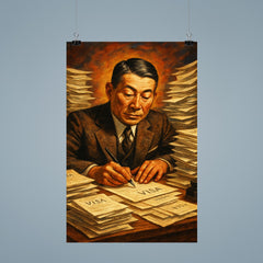 Chiune Sugihara writing visas nonstop poster 9
