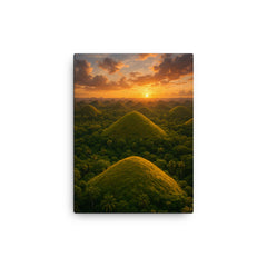 Chocolate Hills Bohol Philippines canvas print on a plain backdrop in size 12"x16".