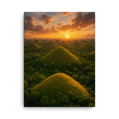 Chocolate Hills Bohol Philippines canvas print on a plain backdrop in size 18"x24".