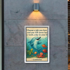 Choose a job you love Confucius quote Dolphin giving swimming lessons Inspiring poster.jpg poster 2