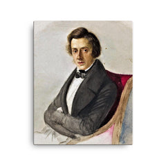 Chopin canvas print on a plain backdrop in size 16"x20".