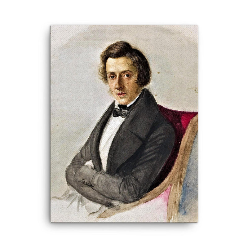 Chopin canvas print on a plain backdrop in size 18