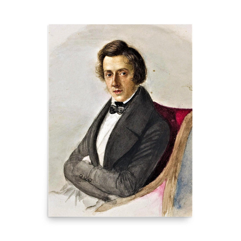 Chopin poster on a plain backdrop in size 18