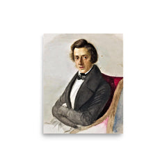 Chopin poster on a plain backdrop in size 8"x10".