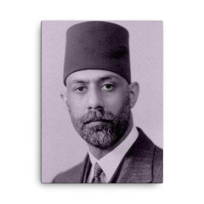 Choudhry Rahmat Ali canvas print on a plain backdrop in size 18