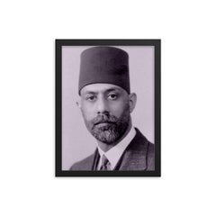 Choudhry Rahmat Ali framed print on a plain backdrop in size 12"x16".
