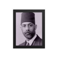 Choudhry Rahmat Ali framed print on a plain backdrop in size 8"x10".