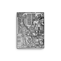 Chretien de Troyes canvas print on a plain backdrop in size 12"x16".