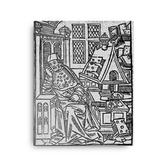 Chretien de Troyes canvas print on a plain backdrop in size 16"x20".