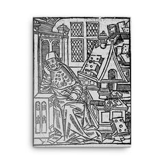 Chretien de Troyes canvas print on a plain backdrop in size 18"x24".