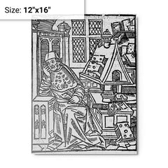 Chretien de Troyes metal print on a plain backdrop in size 12"x16".