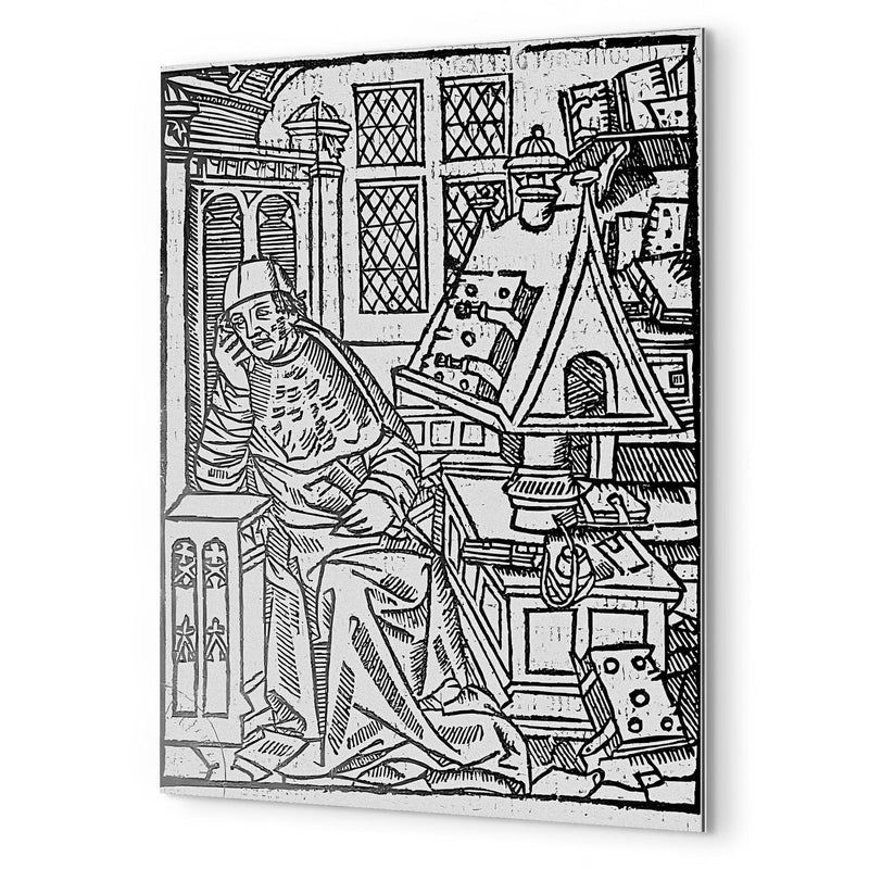 Chretien de Troyes metal print mockup