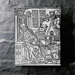 Chretien de Troyes metal print mockup