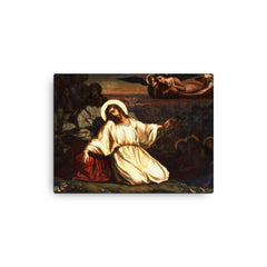 Christ in the Garden of Gethsemane by Louis Janmot, 1840 canvas print on a plain backdrop in size 12"x16".