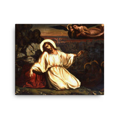 Christ in the Garden of Gethsemane by Louis Janmot, 1840 canvas print on a plain backdrop in size 16"x20".