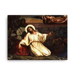 Christ in the Garden of Gethsemane by Louis Janmot, 1840 canvas print on a plain backdrop in size 18"x24".