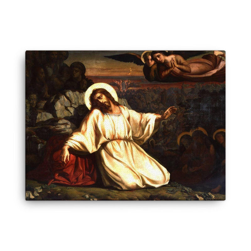 Christ in the Garden of Gethsemane by Louis Janmot, 1840 canvas print on a plain backdrop in size 18