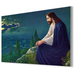 Christ on the Mount of Olives by Giovanni metal print mockup