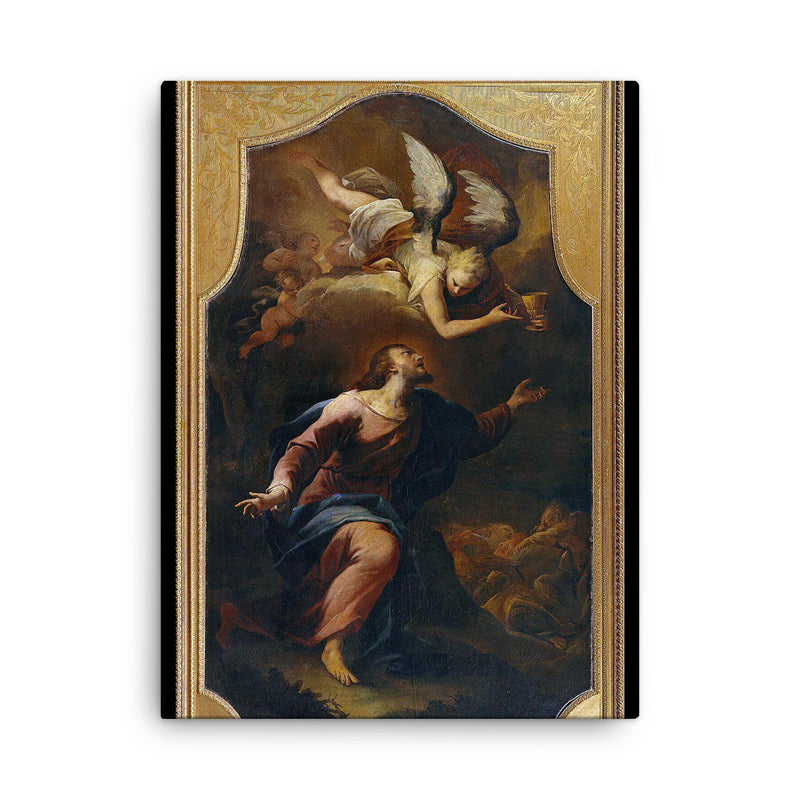 Christ on the Mount of Olives by Peter Strudel, 1712 canvas print on a plain backdrop in size 18