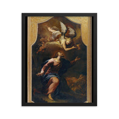 Christ on the Mount of Olives by Peter Strudel, 1712 framed print on a plain backdrop in size 16"x20".